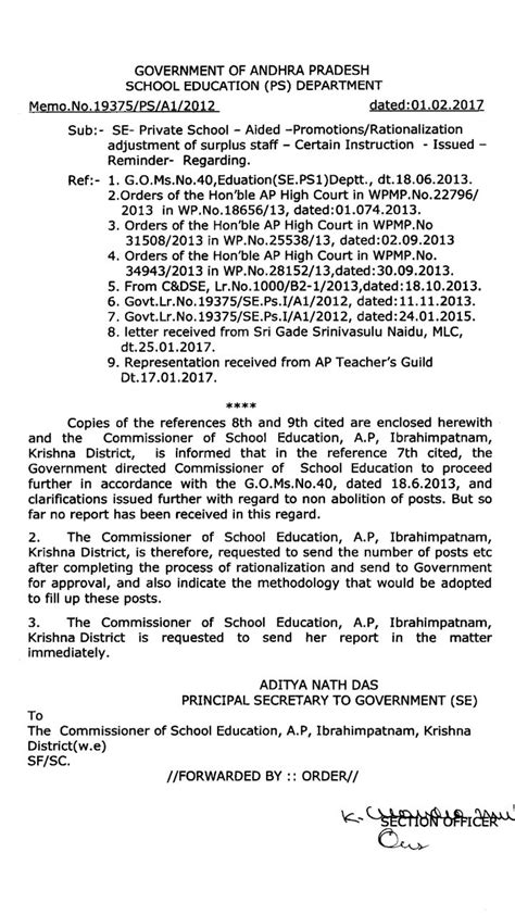 Memo No.19375 dt.01.02.17 - Aided - Promotions/Rationalisation ...