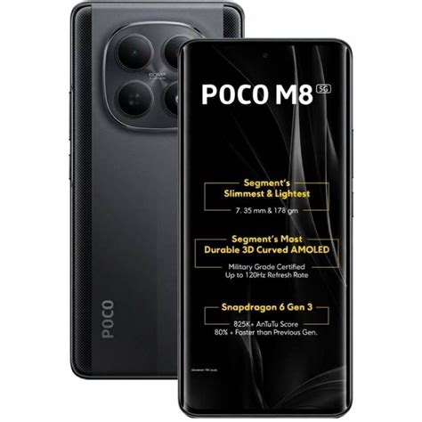 Buy POCO M8 5G 256 GB, 8 GB RAM, Black, Mobile Phone at Reliance Digital