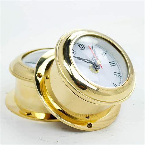 Buy MB Ship's Clock Solid Brass Nautical Ships Maritime Timekeeper ...