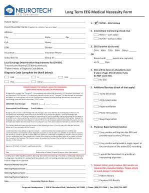 Fillable Online Long Term EEG Medical Necessity Form Fax Email Print ...