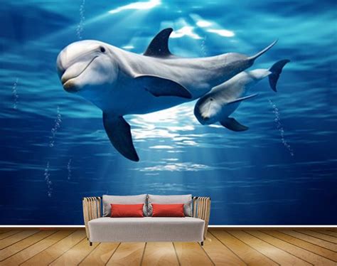 Avikalp MWZ2151 Sea Dolphins Swim Undertwater Water HD Wallpaper ...