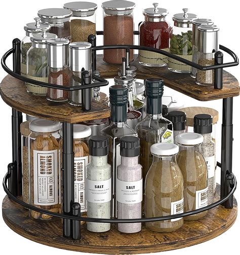 Amazon.com - Afyinchd Lazy Susan Spice Rack Organizer - Rotating ...