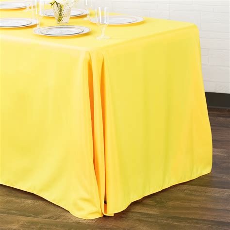 90"x132" Rectangular Oblong Polyester Tablecloth - Yellow– CV Linens