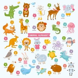 KD english alphabet with animal Sticker Poster|| Paper Print ...