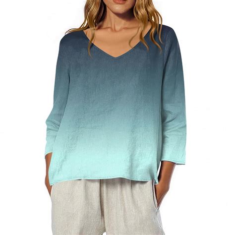 Domzest Boho Tops for Women Elbow Length Tee Shirts for Women 3/4 ...