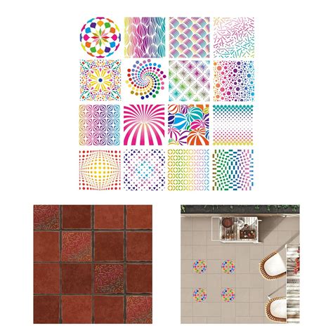 Buy 16 Pack15x15cm Mandala Stencils Painting Template for Floor Wall ...
