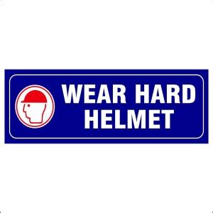 madhusigns Wear Hard Helmet Sign board in 3mm thick foam sheet (12" X 8 ...