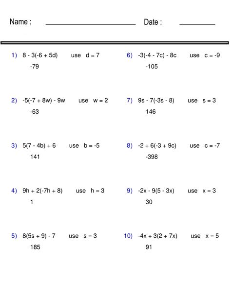Image result for Fun Worksheets On Algebra