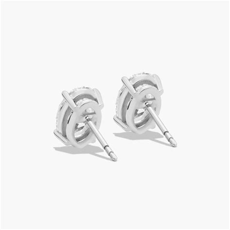 Oval Cut 3 CTW Lab-Grown Diamond Stud Earrings In 14K White Gold ...
