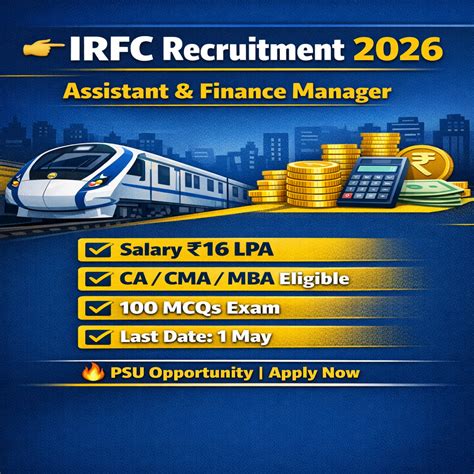 IRFC Recruitment 2026 Notification Out | Assistant & Assistant Manager ...