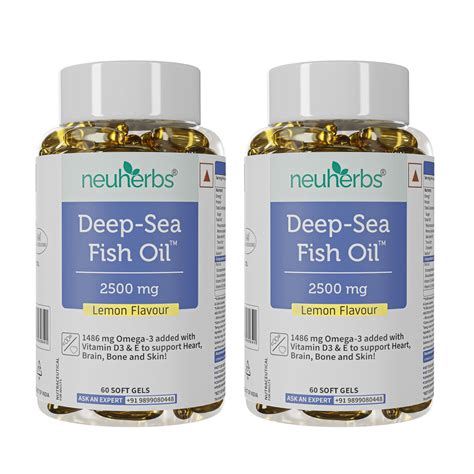 Neuherbs Deep Sea Omega 3 Fish Oil Supplement Triple Strength 2500 Mg ...