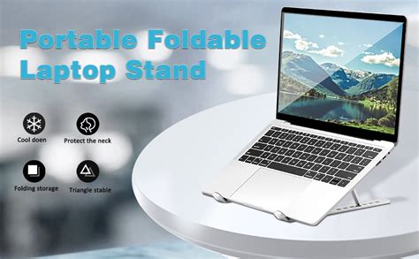 WINPLUS Aluminum Laptop Stand, Foldable Computer Stand 6-Level Angle ...