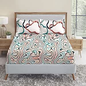 TRIDENT Queen Sheet Set, 100% Cotton, 144 Thread Count, Queen Size Set ...