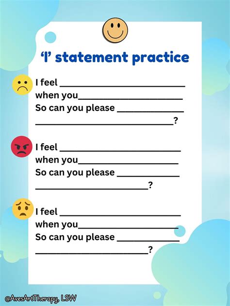 I Statement Practice for Kids - Etsy