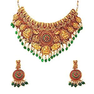 Buy Yellow Chimes Jewellery Set for Women and Girls Temple Jewellery ...