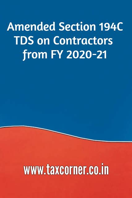 Amended Section 194C-TDS on Contractors from FY 2020-21
