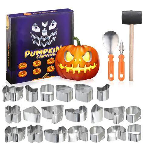 Buy 24Pcs Pumpkin Carving Kit for Kids - Pumpkin Carving Stencils - DIY ...