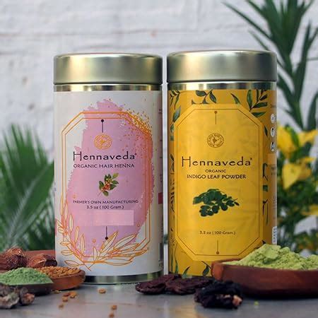 Buy Hennaveda Hair Henna Powder & Indigo Powder, Hair Color Combo with ...