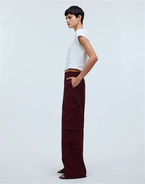 Petite Pull-On Wide-Leg Cargo Pants in Softdrape | Madewell