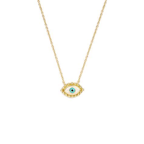 Shaya by CaratLane 925 Silver Kismet Evil Eye Necklace in Gold Plated ...