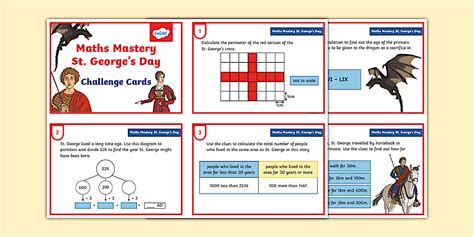 👉 Y4 Maths Mastery St. George's Day Challenge Cards
