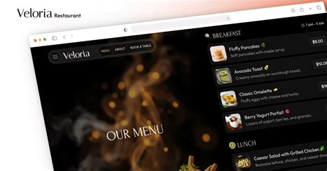 Veloria – Premium Framer Restaurant Template