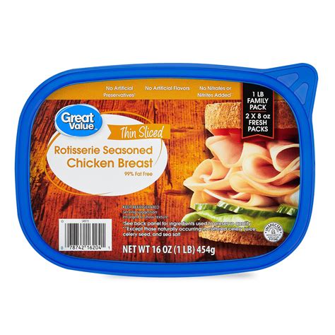 Great Value Thin Sliced Rotisserie Seasoned Chicken Breast