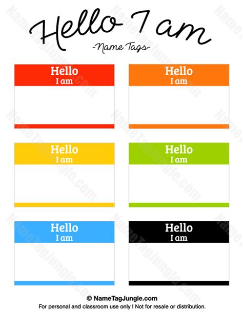 Image result for Hello I AM Printable