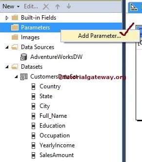 Image result for SSRS Example Add Parameters