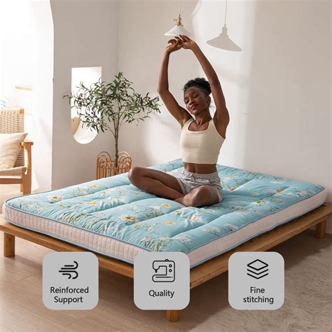 Snapklik.com : Rustic Floral Korean Futon Mattress, Padded Japanese ...