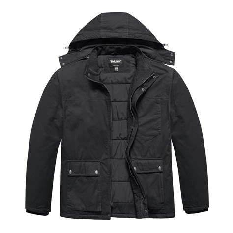 Soularge Men's Big and Tall Winter Coat Warm Puffer Jacket Hooded ...