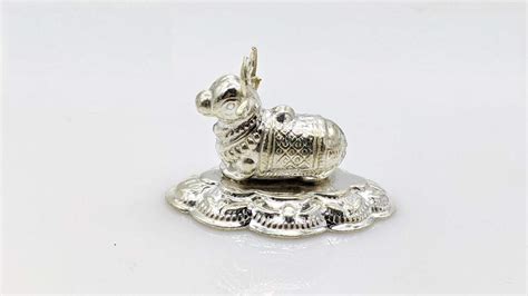 Buy dalvkot Silver Plated Nandi Idol Showpiece for Puja and Home Vastu ...