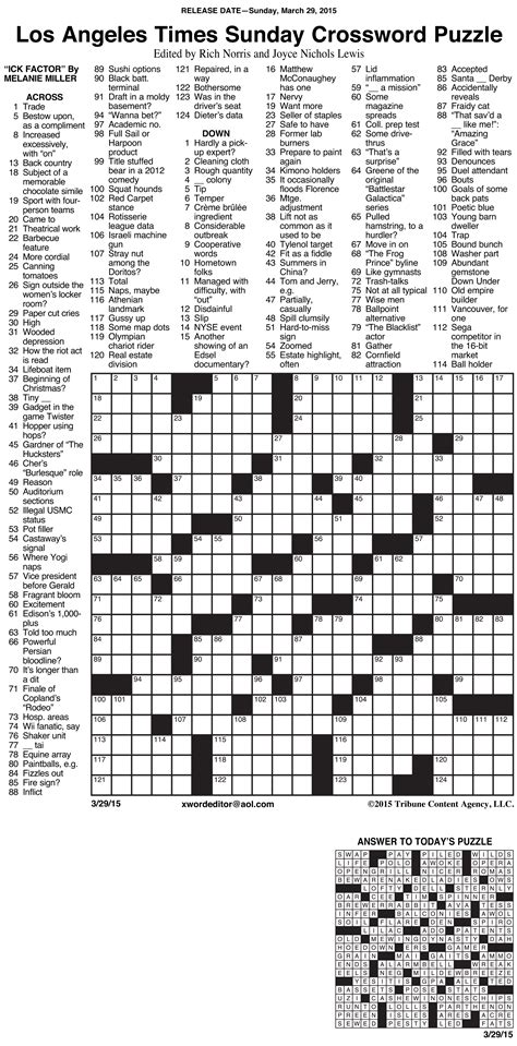 printable crossword puzzles pdf with answers printable crossword ...