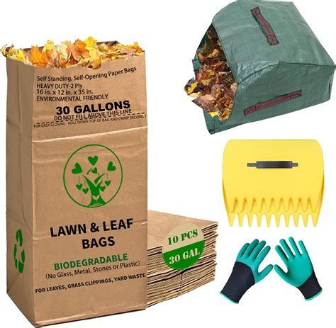 Amazon.com: AimGrowth 30 Gallon Heavy Duty Brown Paper Lawn and Leaf ...