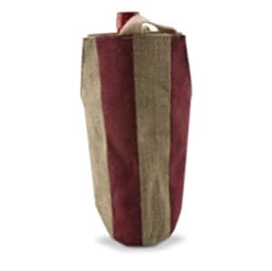 Buy Epic 43-753 Bordeaux Striped Jute Bottle Bag Broad Red Natural ...