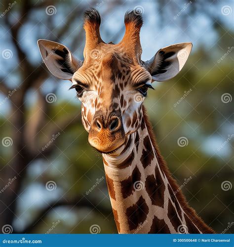 Quirky Zoological Oddity: Giraffe with a Surprisingly Short Neck Stock ...
