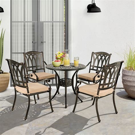 Buy Soleil Jardin 5-Piece Cast Aluminum Outdoor Patio Dining Set Round ...