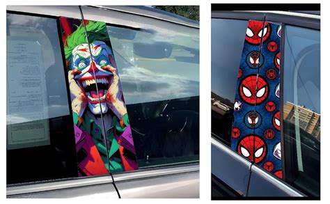 ISEE 360 Multi Pattern Car Pillar Stickers for Door - Multicolor ...