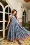 High Neck Blue & Pink Anarkali – Label Aditi Hundia