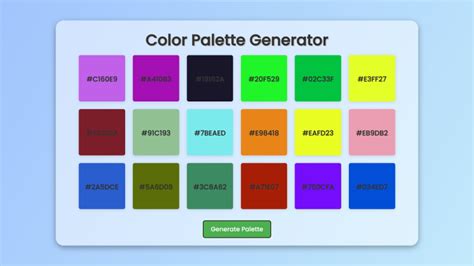 Image result for Color Palette HTML Code
