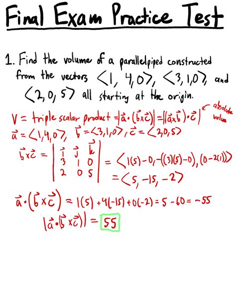 MATH 53 Sethian Practice Final Exam Answer Key - Foam Practice Test ...