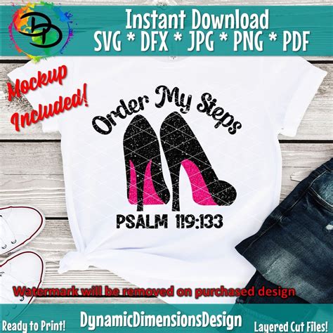 Order my Steps svg, high heels, Christ, Christian svg, Psalm 119, inst ...