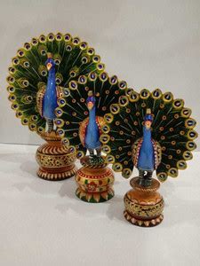 Power Unique-Simplicity, Wooden Dancing Peacock, set of 3 Decorative ...