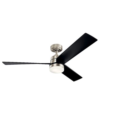 Kichler Spyn 52-in Brushed Nickel with Black Blades Integrated LED ...