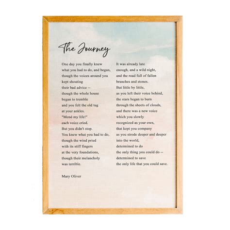 The Journey by Mary Oliver Poetry Art Print, Literature Wall Art, Poem ...