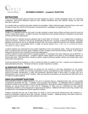 Fillable Online INFORMED CONSENT Juvederm INJECTION Fax Email Print ...
