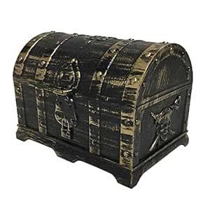 SYDL Kids Pirate Treasure Chest Toy Box Party Favors Props Antique ...