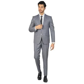 Buy WINTAGE Men's Poly Viscose Grey 2 PC Suit-2pc1542color7 at Amazon.in