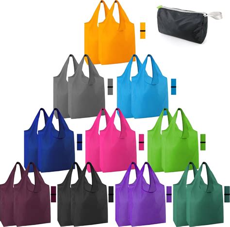 20 Pack Reusable Grocery Bags w Storage Pouch Reusable Shopping Bags ...