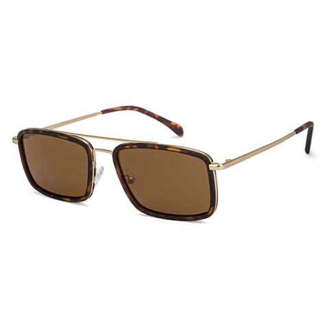 Buy Matte Gold Tortoise Brown Solid Full Rim Rectangle Square Vincent ...